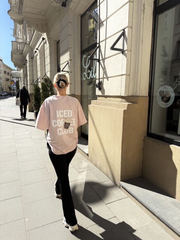 T-shirt ICED COFFEE CLUB różowy