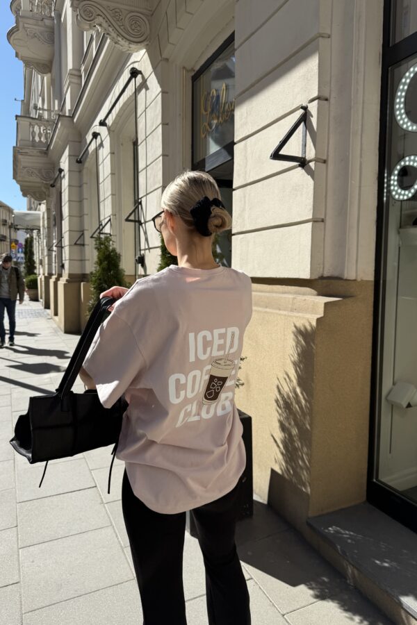 T-shirt ICED COFFEE CLUB różowy