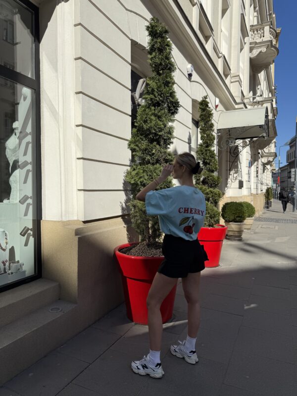T-shirt CHERRY niebieski