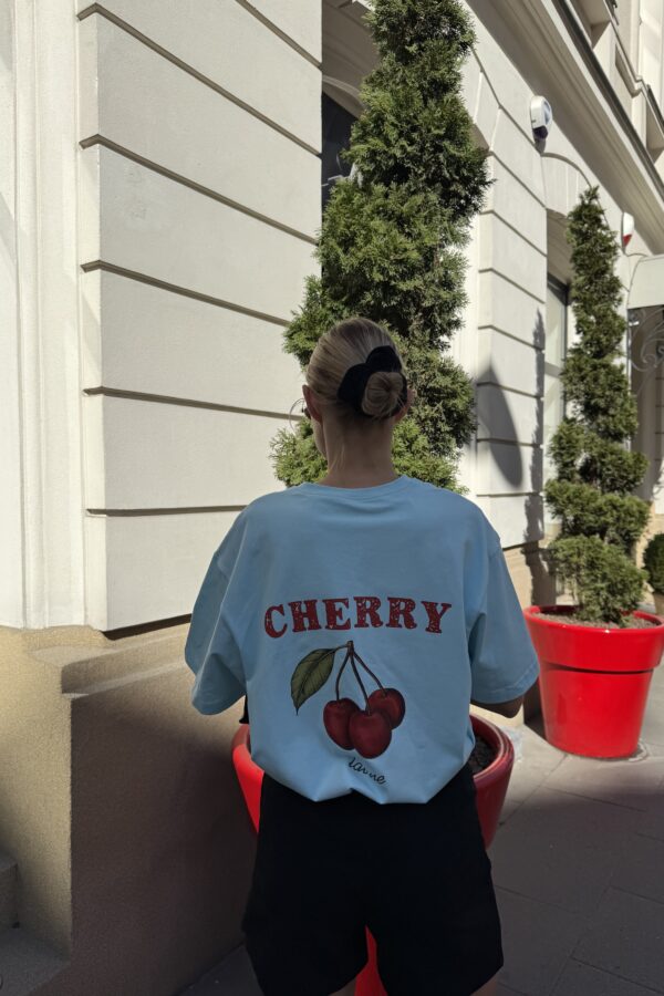 T-shirt CHERRY niebieski