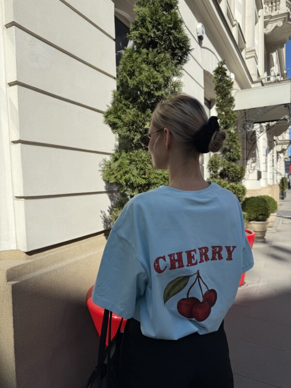 T-shirt CHERRY niebieski